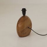 Vintage handmade solid wood lamp base (olive) Circa 1970