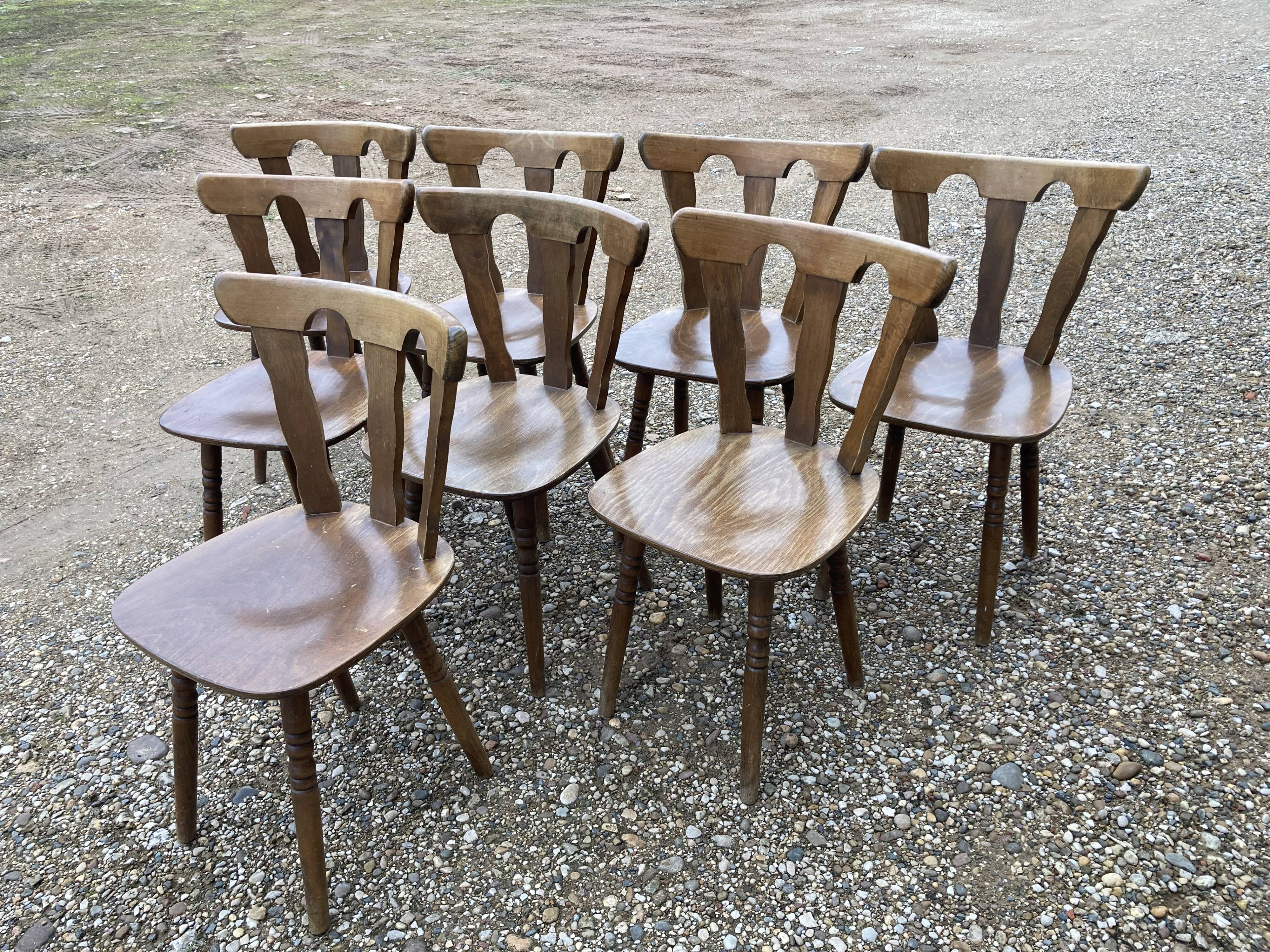 8 mountain wooden chairs