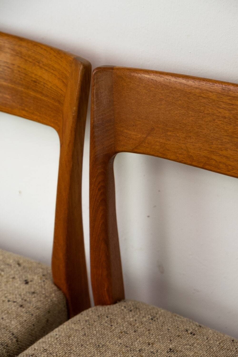 Set of 4 Teak and Wool Dining Chairs by Swegards, Sweden, 1960s