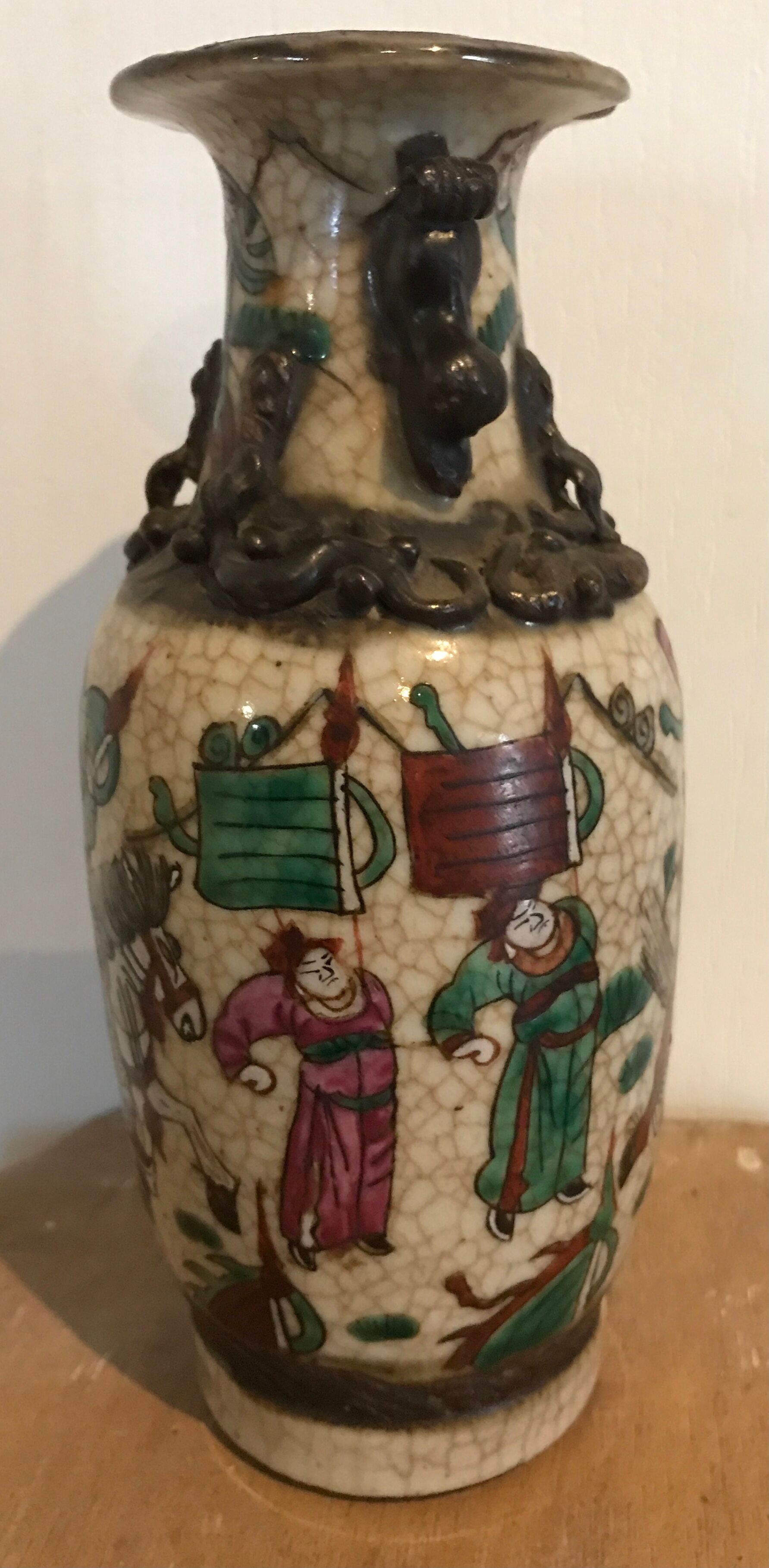 Vase ceramic canton of nanjing decoration of war scenes xixth