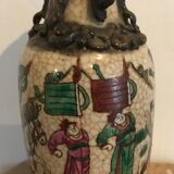 Vase ceramic canton of nanjing decoration of war scenes xixth