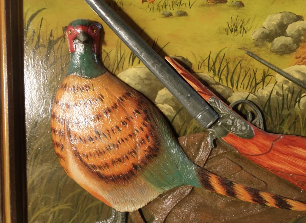 Country Corner Scène Chasse. Decoration Murale Vintage.