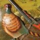 Country Corner Scène Chasse. Decoration Murale Vintage.