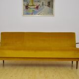 Velvet Daybed Sofa with fold-out function, 1950s