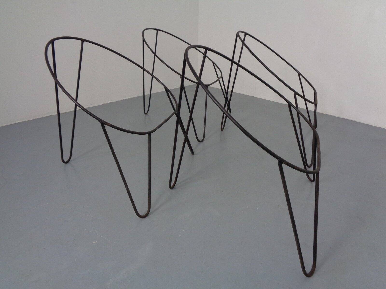 Mid-Century German Bamboo Chairs, 1950s, Set of 4