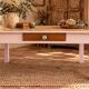 Chic country coffee table, pine wood, drawer with floral porcelain knob.