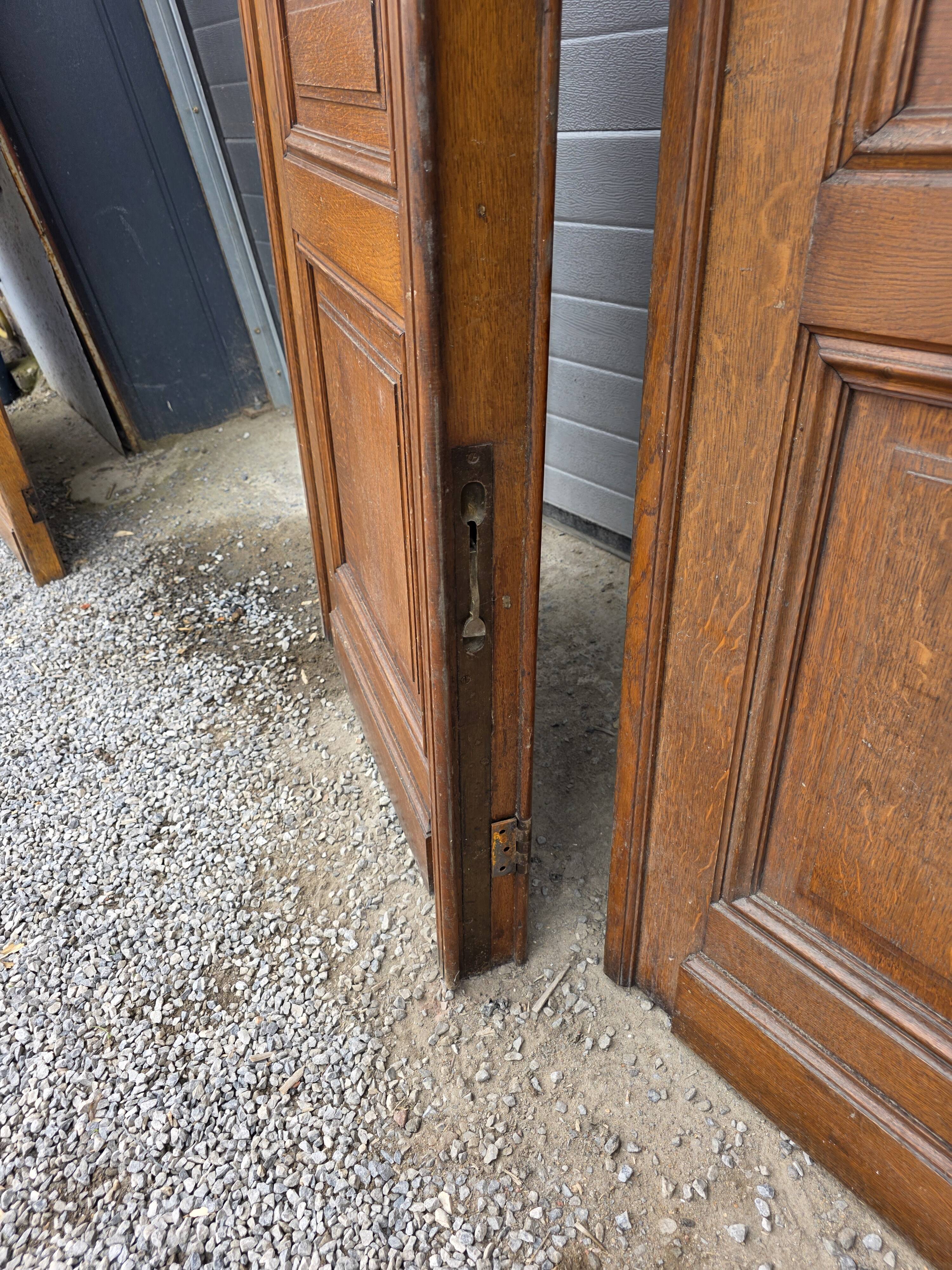 6 solid oak partition doors, 277cm in height (exceptional model)