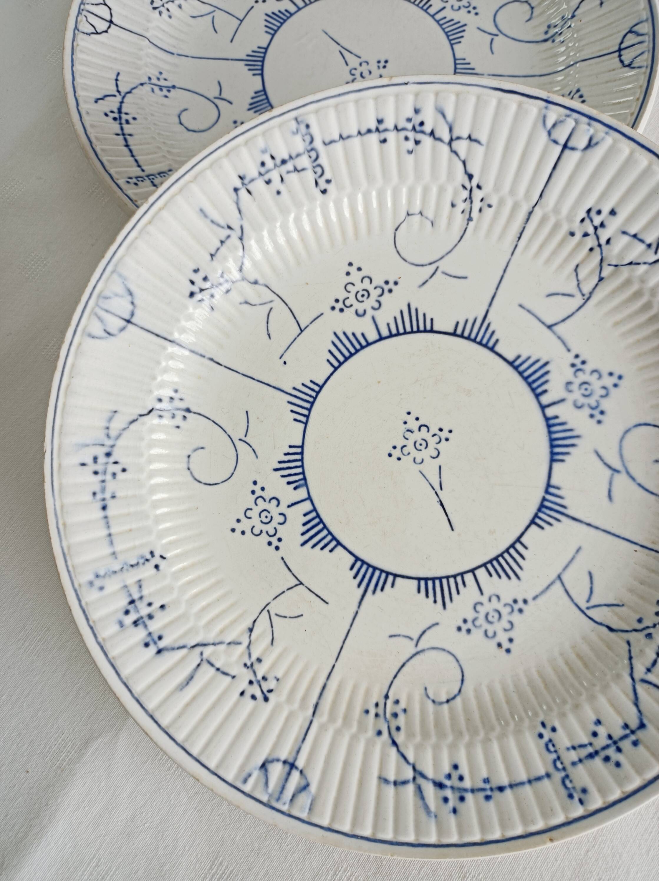 Set of 2 Boch soup plates, Copenhagen decor