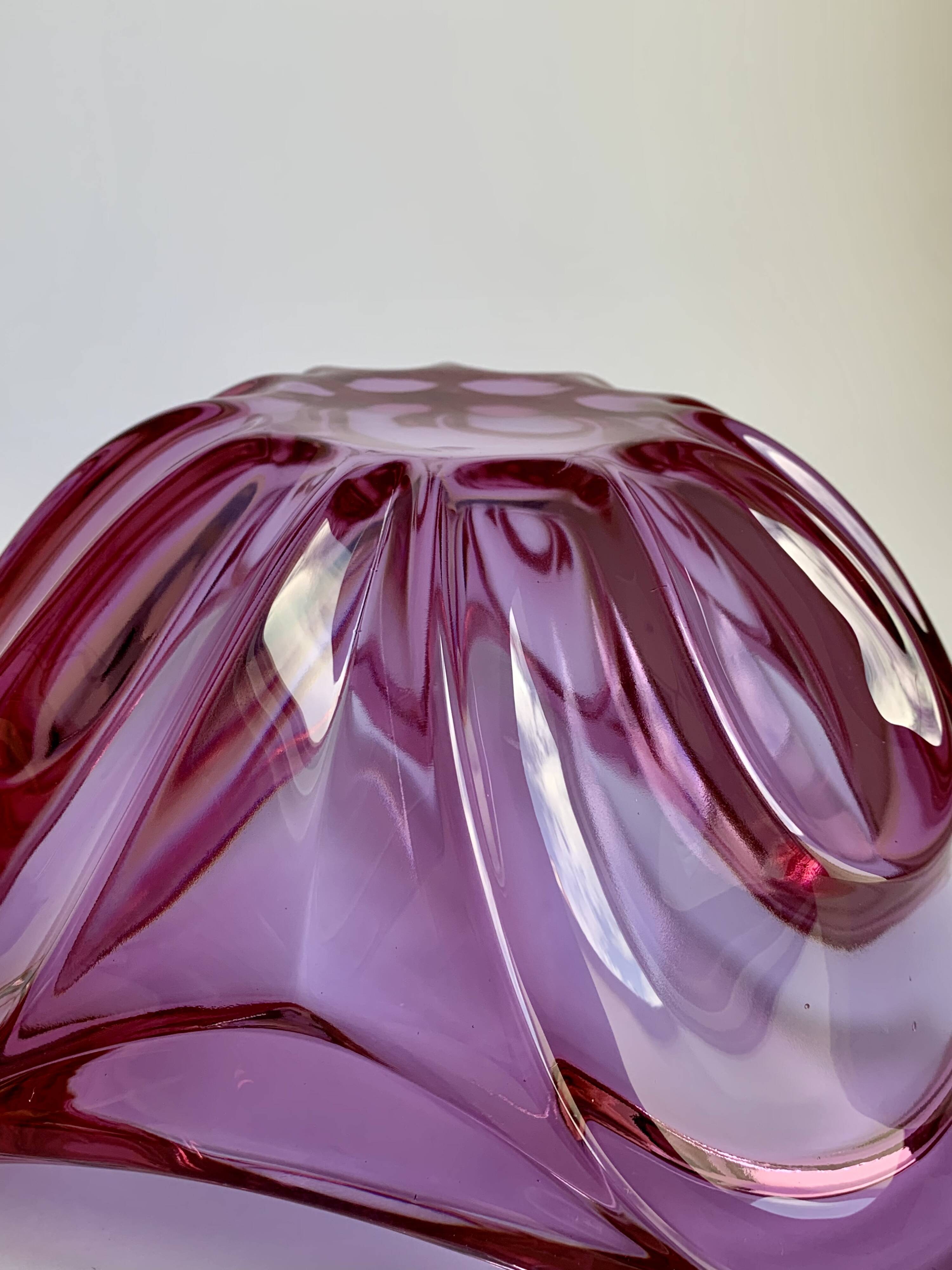 Huge Murano Glass Bowl in Purple