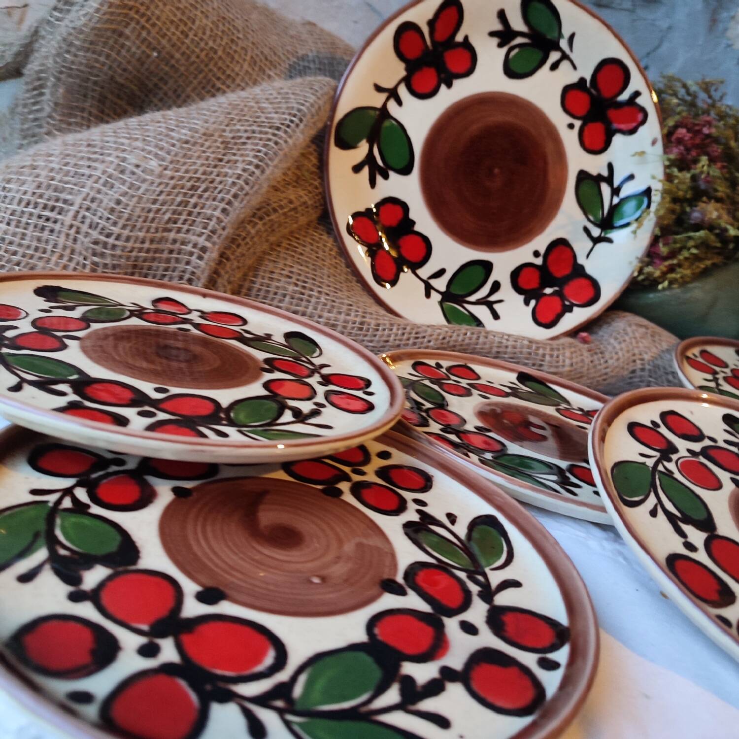 Set of 6 dessert plates + dish "Dunja" – Zell am Harmersbach – Année