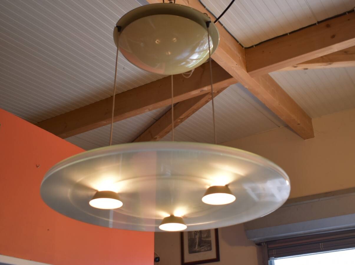 Aurora Arteluce 1040 pendant chandelier 1980s