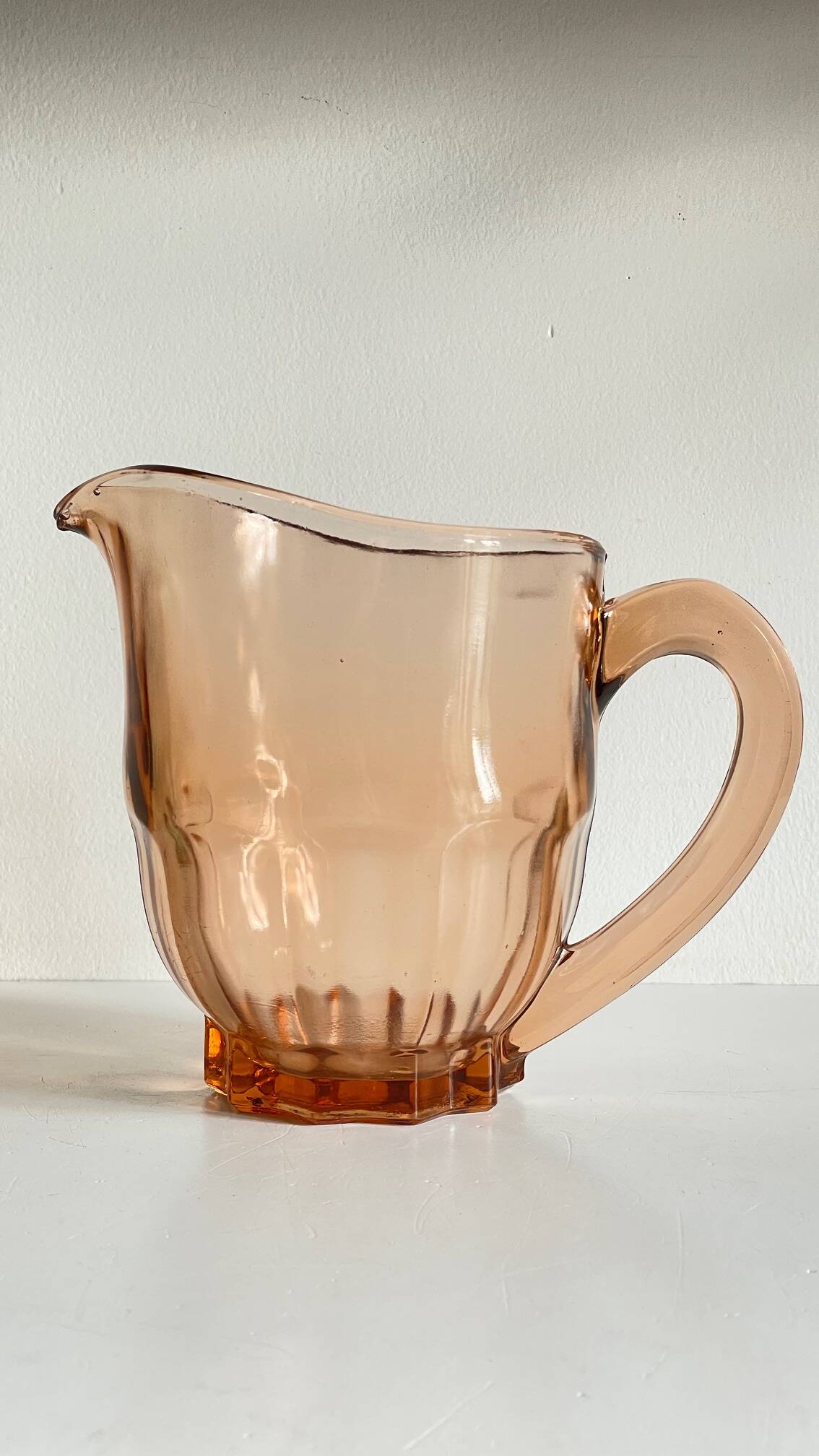Vintage amber-pink glass pitcher 1 liter