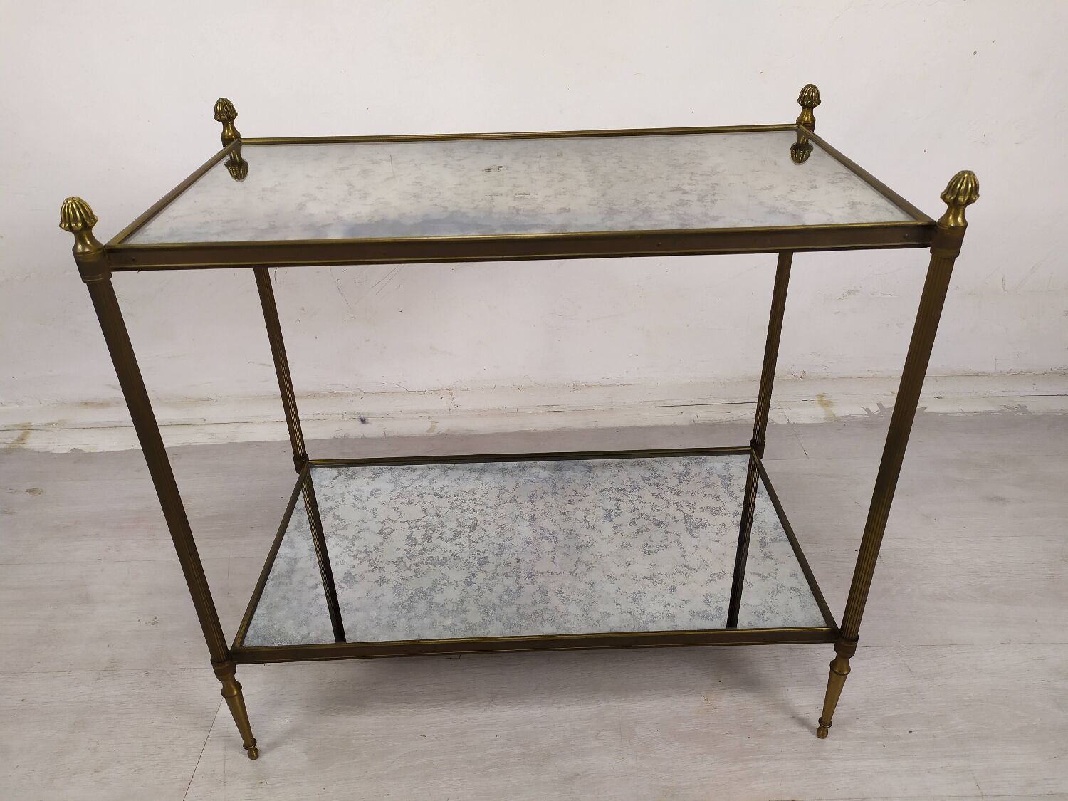 Louis XVI gilded brass console