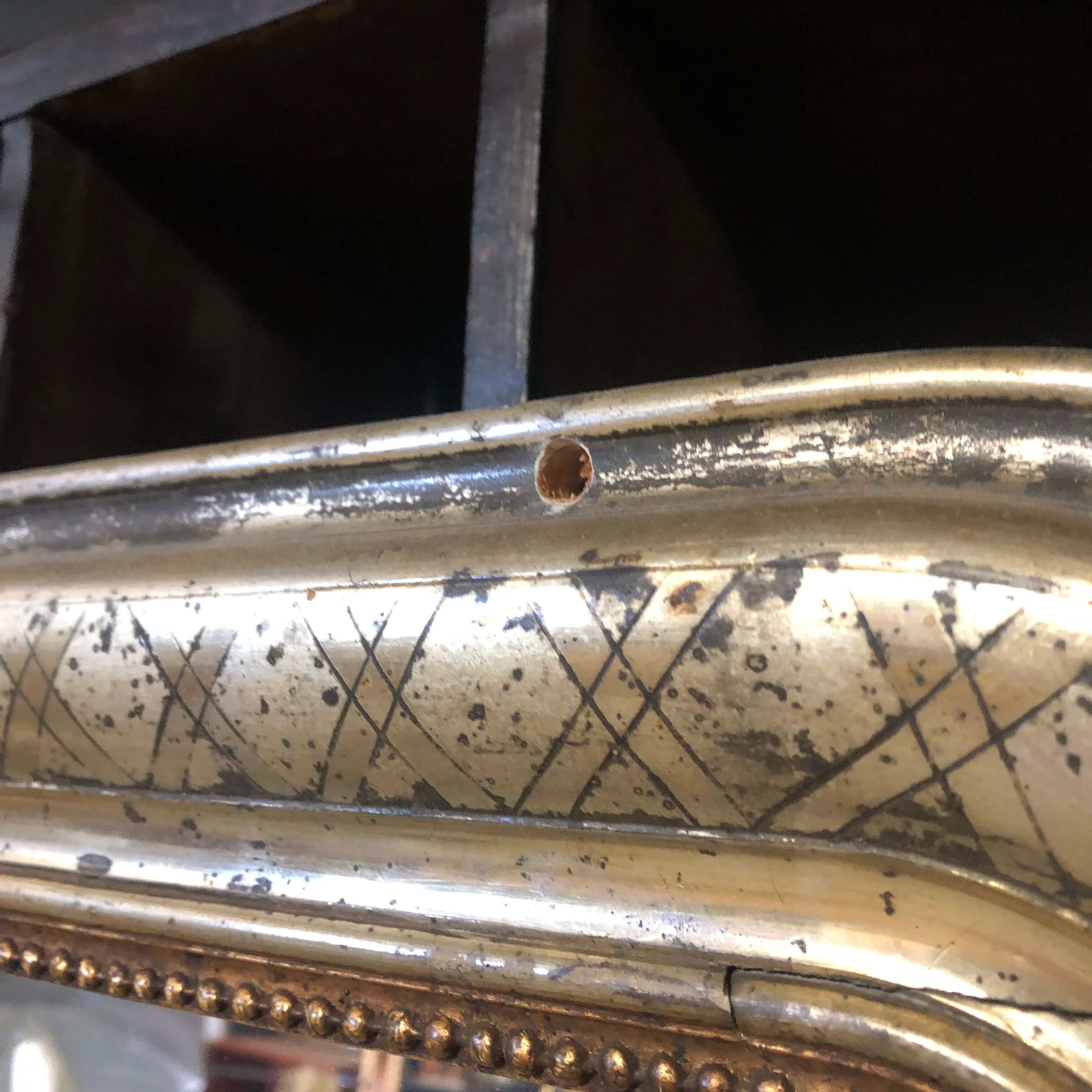 Gilded Louis Philippe mirror with decoration 120x77