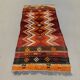 Vintage Turkish Mini Kilim 93x43 cm Wool Small Kelim Runner, shabby Chic