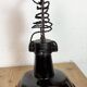 Industrial Black Enamel Scissor Ceiling Lamp, 1930s