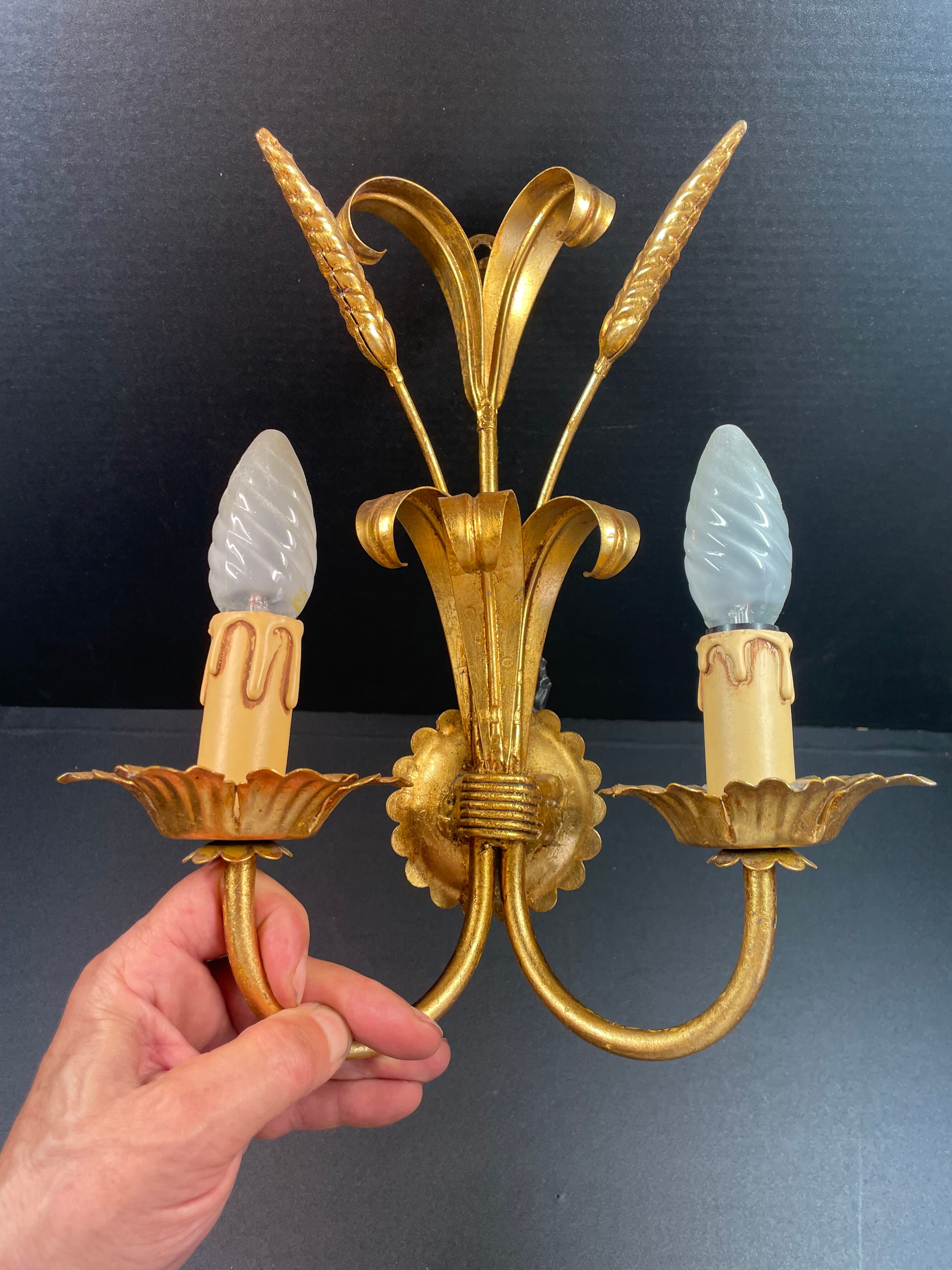 Golden iron wall lamp height 33 cm