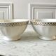 Duo of bowls with silver or gold vintage border 50s