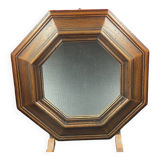 Rustic molded wood mirror 34 cm