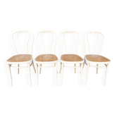Set of 4 cream caned bistro chairs – Thonet, timeless elegance