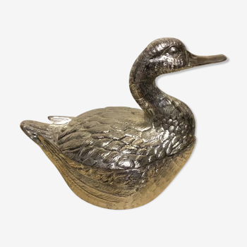 Silver metal duck ice bucket by Mauro Manetti