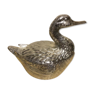 Silver metal duck ice bucket by Mauro Manetti