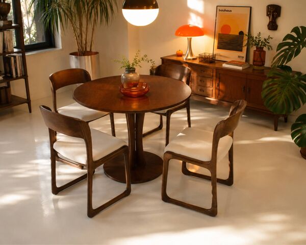 Quatre chaises Baumann traîneau vintage design 1960 1970