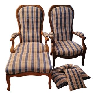 Paire de fauteuils Voltaire