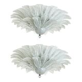 Set of Two Venetian Murano Glass Flush Mount, Mazzega Zuccheri Venini Barov