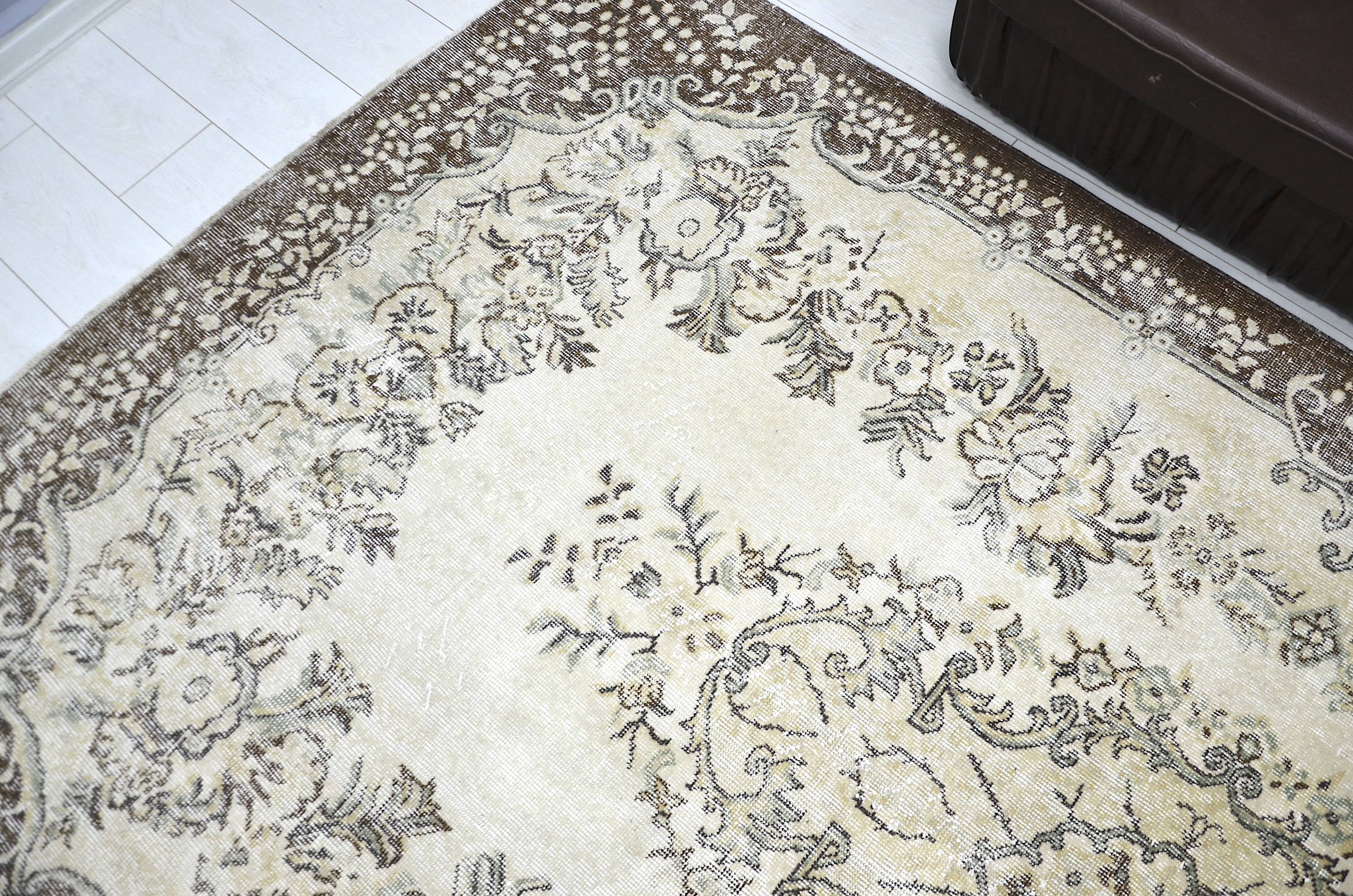 Beige & Brown Turkish Handmade Wool Rug sku 2257.