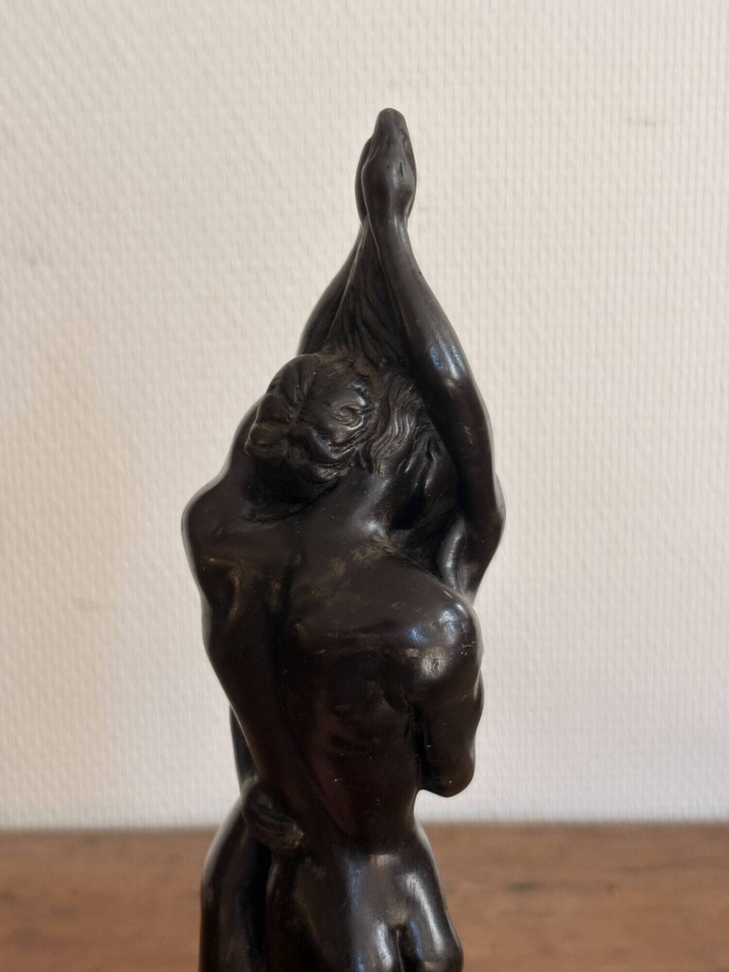 Resin Sculpture Figurine Couple Kissing Art Deco Female Nude Erotic