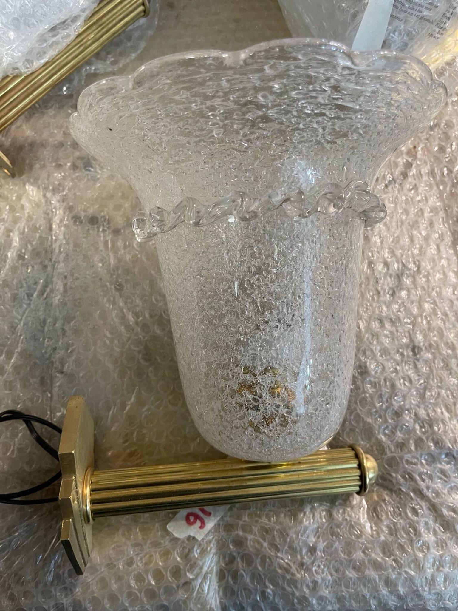 Appliques en verre de Murano en laiton, ensemble de 2