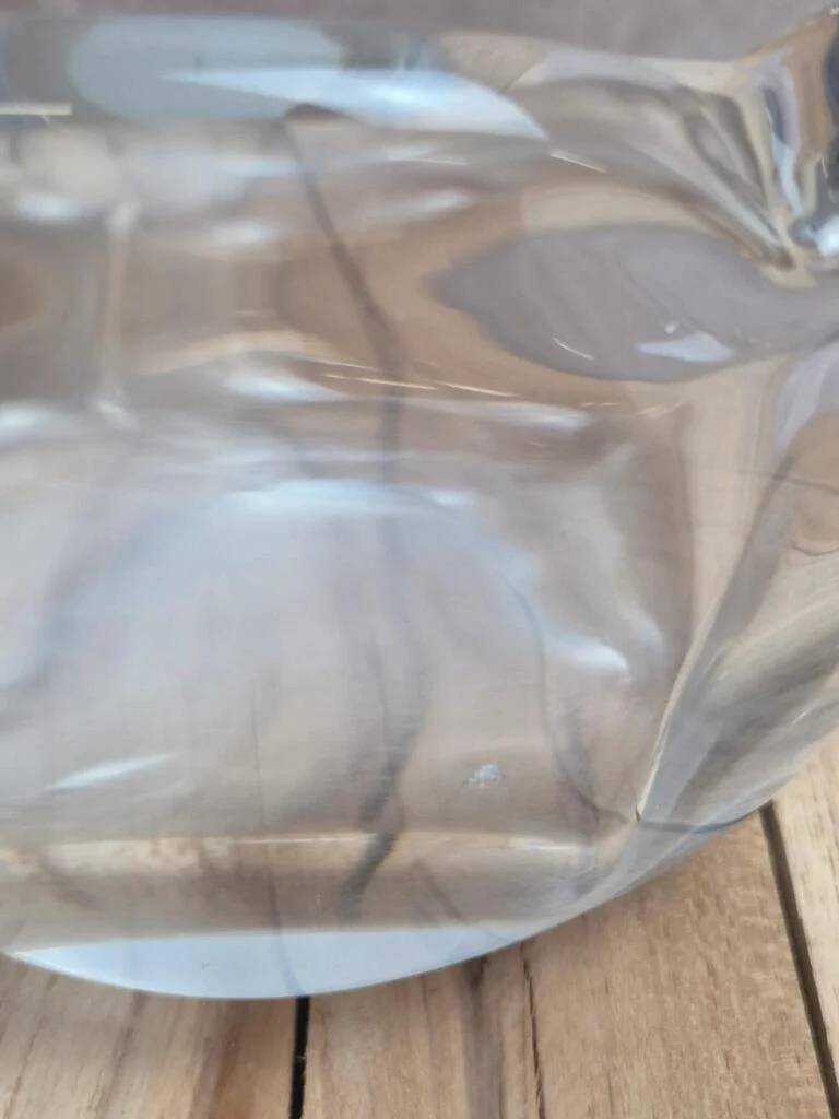 Large solid crystal bowl signed Kosta – vintage Scandinavian design