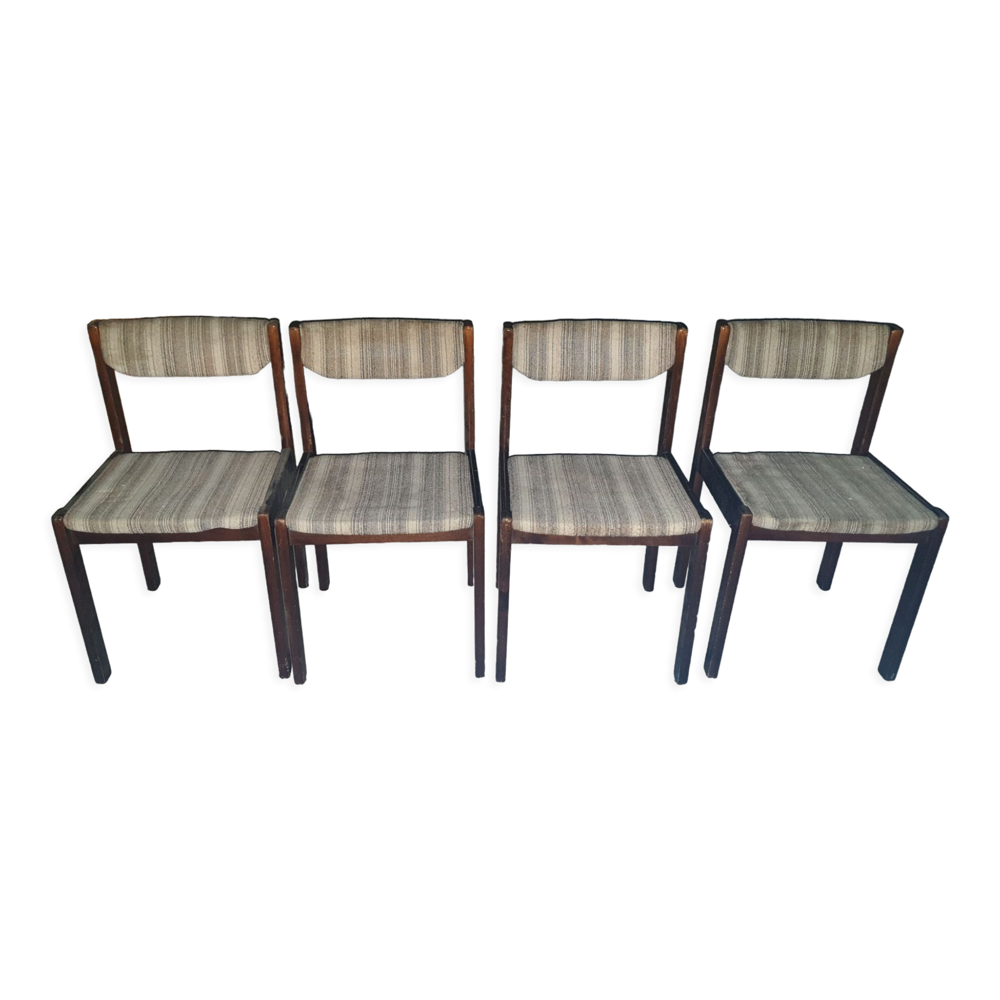 Denmark, 1980, set of 4 curly wool chairs