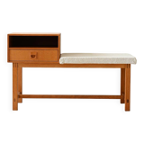 Vintage Scandinavian Gossip Chair with Drawer