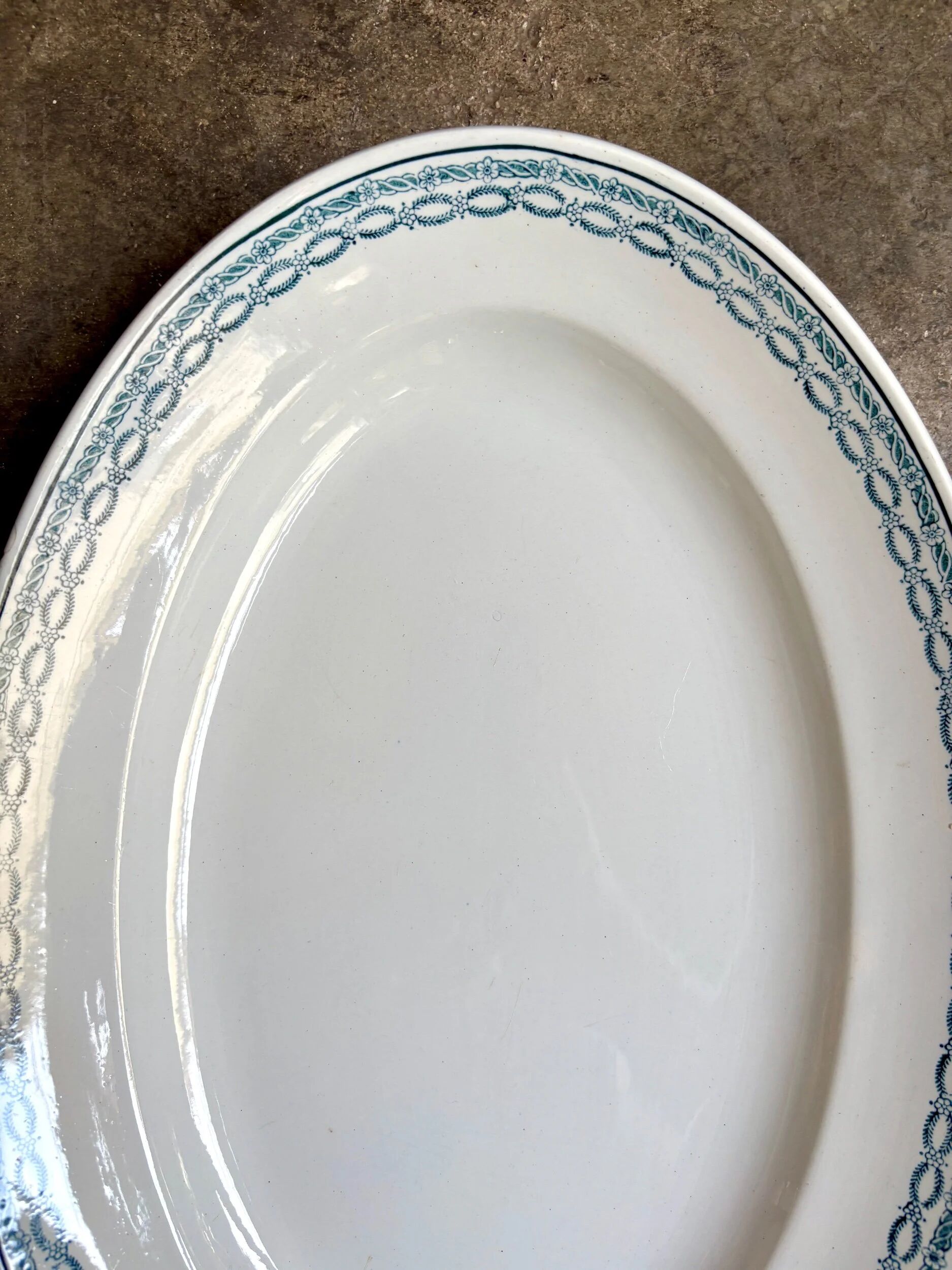 Large oval dish St Amand in blue ironstone