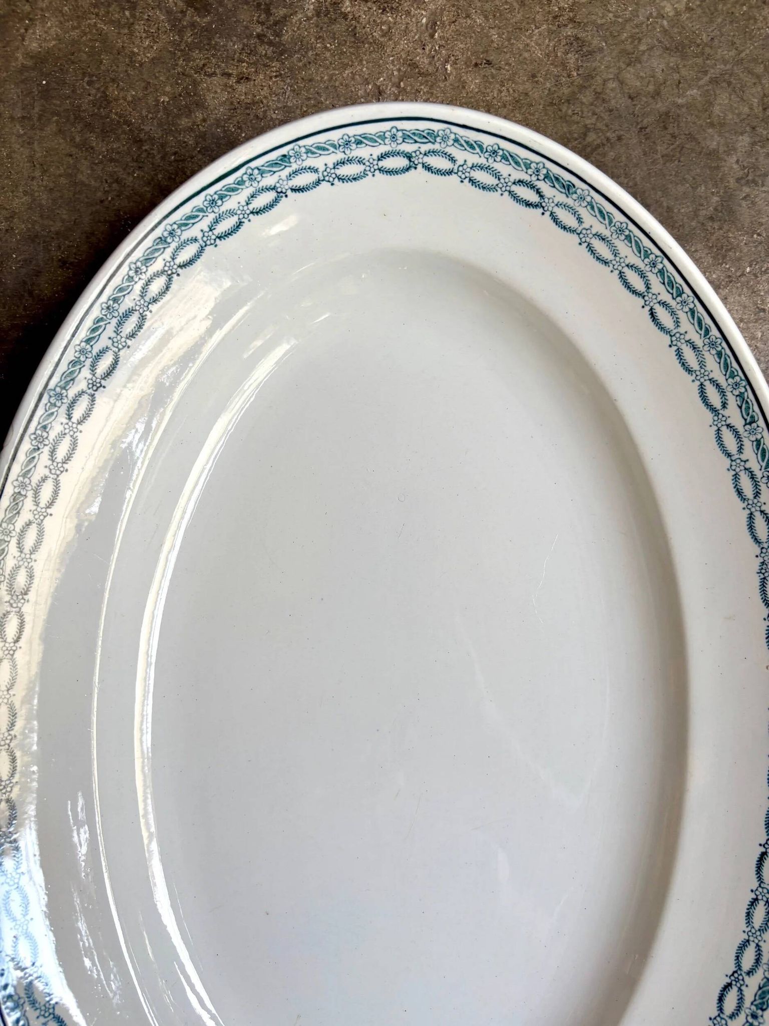 Large oval dish St Amand in blue ironstone