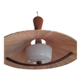 Teak and sisal light/hanging lamp from the 60s/70s