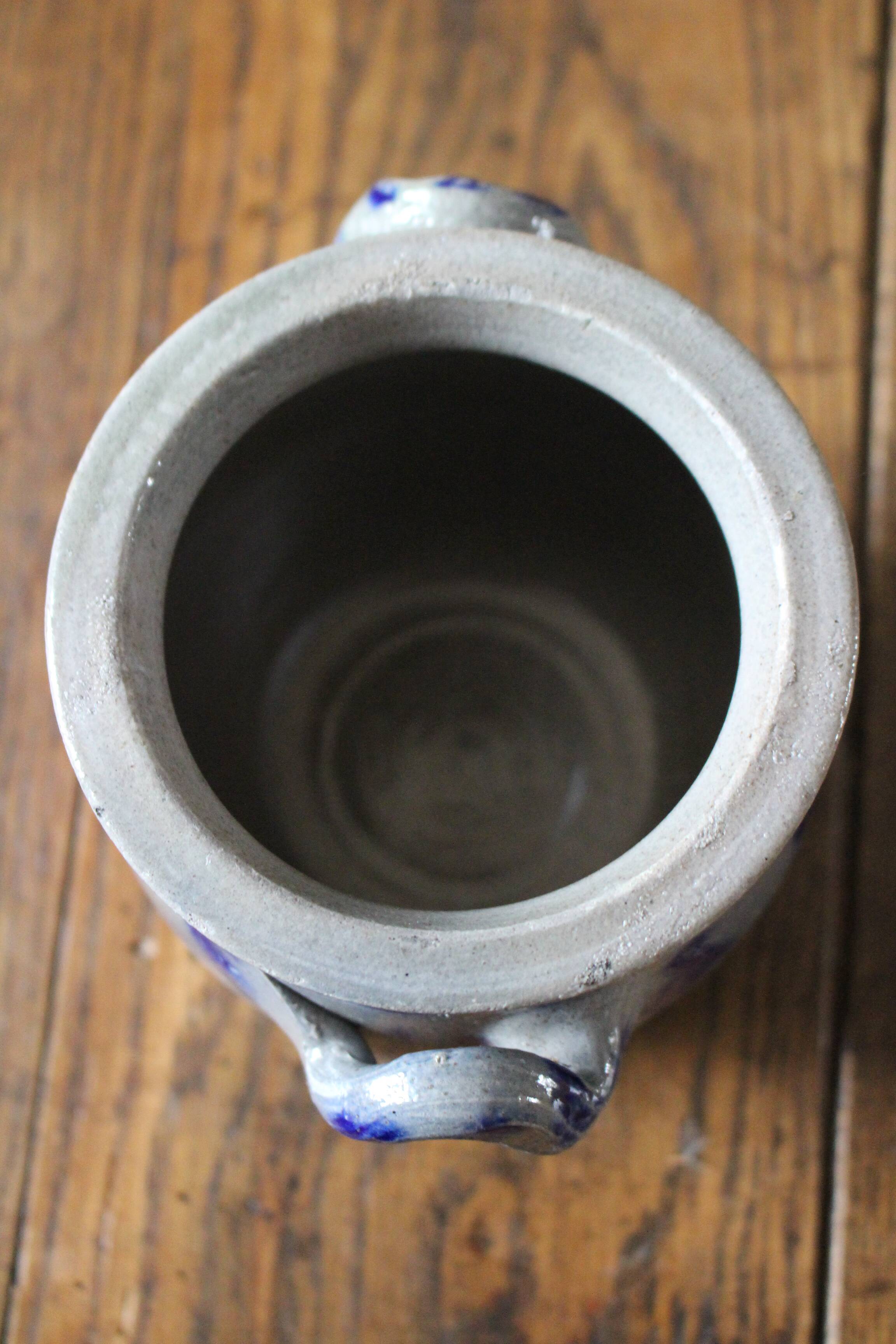 Blue gray Alsace stoneware pot