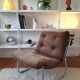 Fauteuil vintage tubulaire chromé et velours