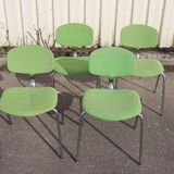 Set of 4 1970s Strafor-steelcase chairs