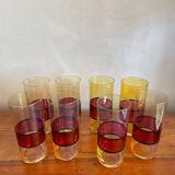 8 large colored glasses