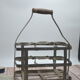 Porte 6 bouteilles en métal/zinc galvanisé et manche en bois