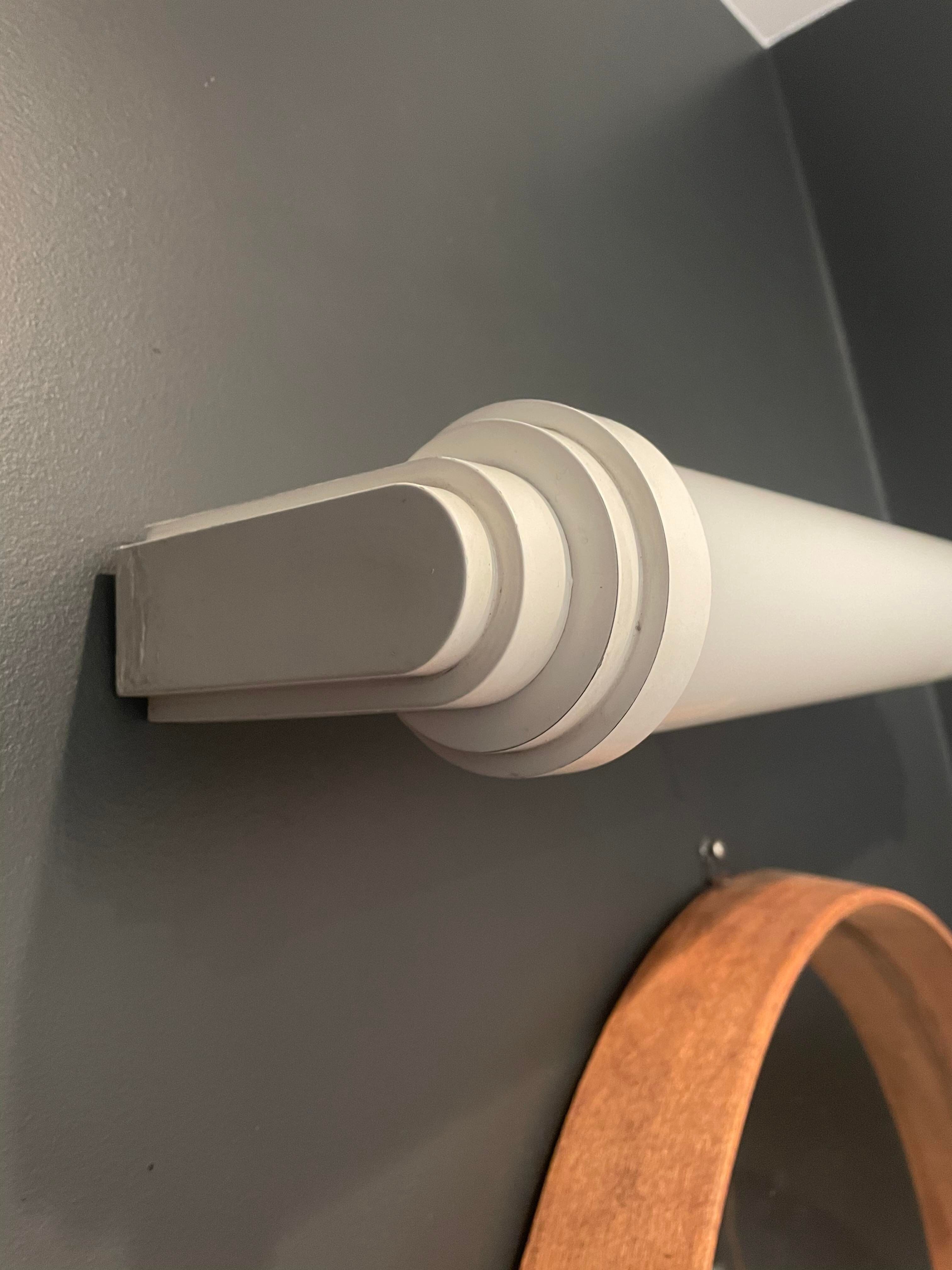 Vintage Calrton MLE wall lamp, Art Deco white lacquered metal