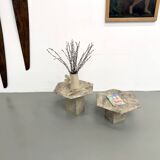 Pair of Italian marble coffee tables, circa 1970.