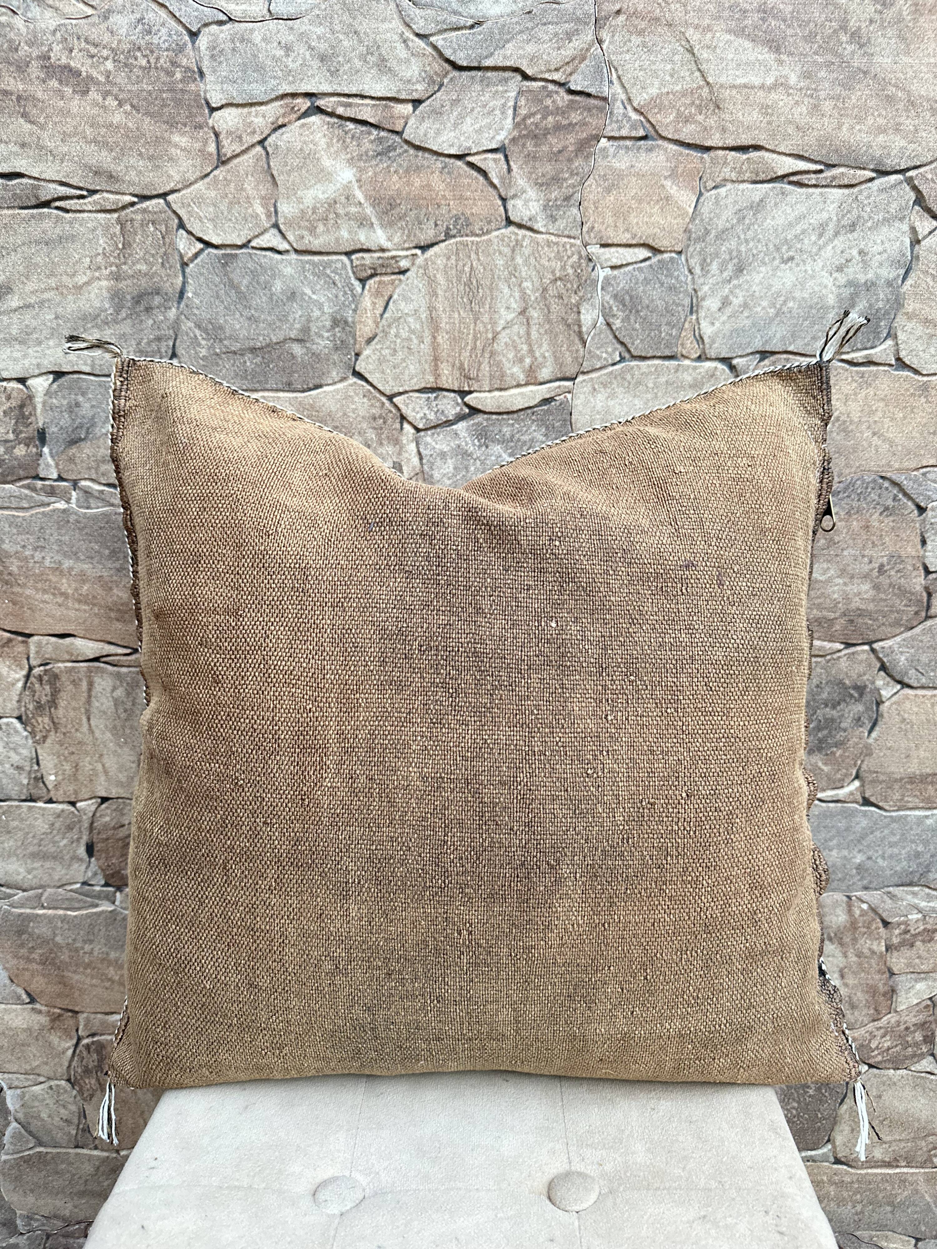 Cactus silk cushion cover: Handwoven Moroccan Sabra cushion
