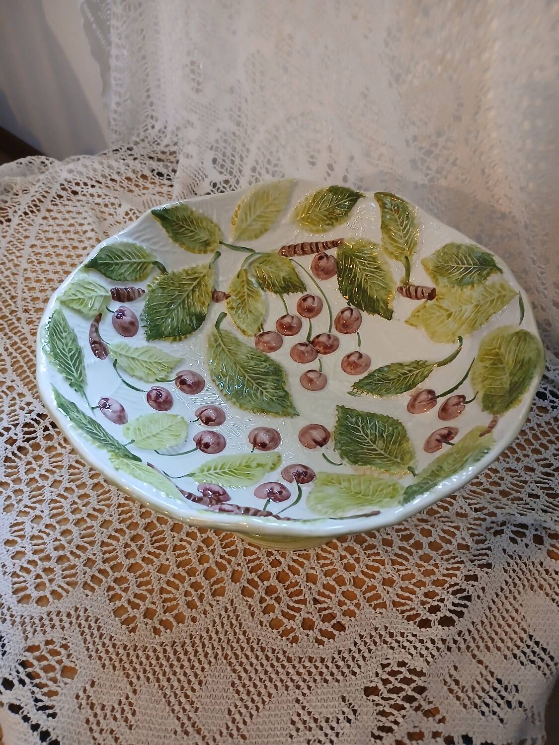 Antique fruit bowl in slip