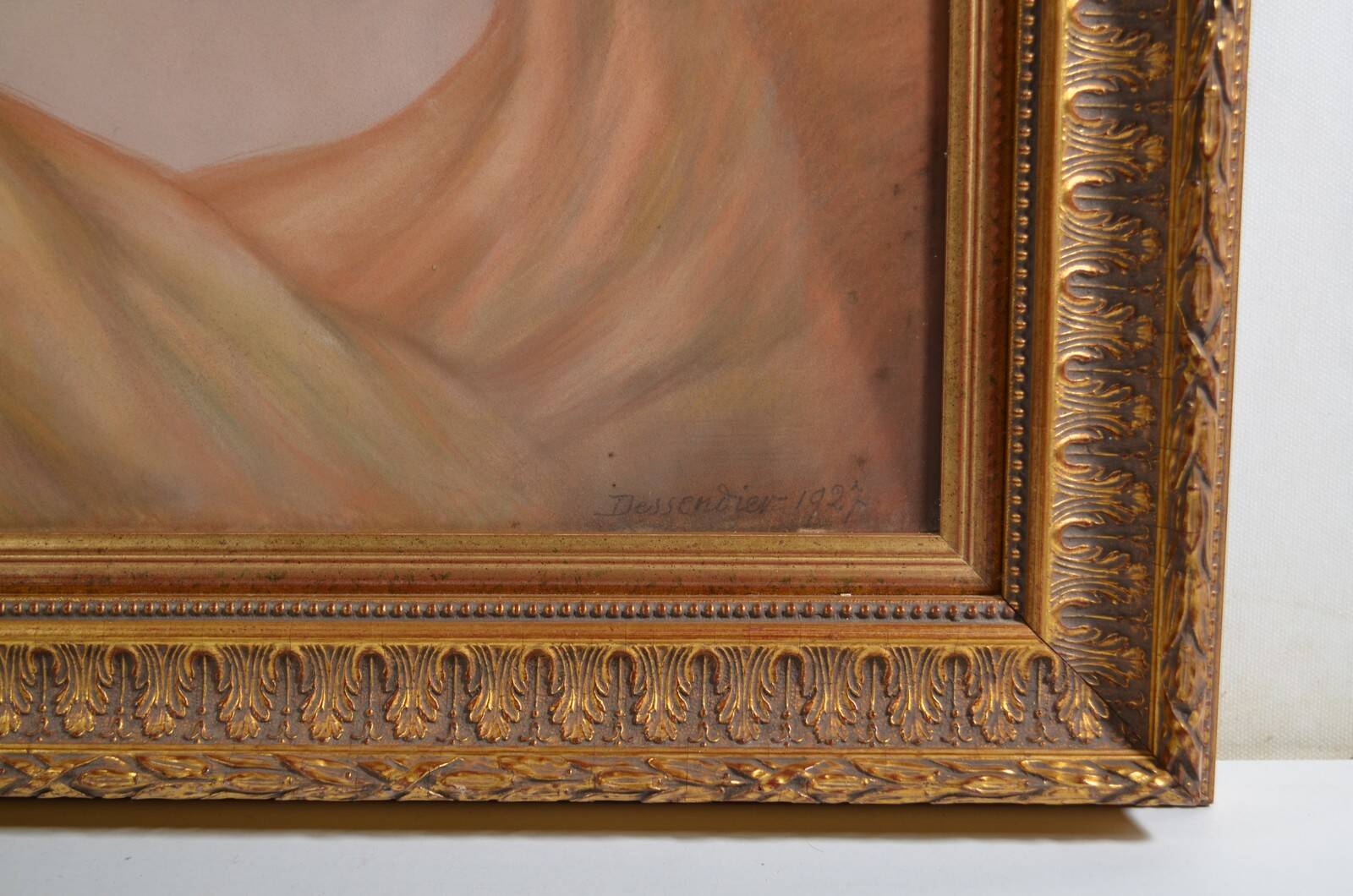 Dessendier (French School of the 20th century) Portrait of a woman in the antique style Pastel signed and dated 1927