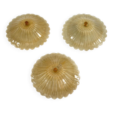 Set of three Large Italian Murano Glass Ceiling Lamps by Murano Due. Italy