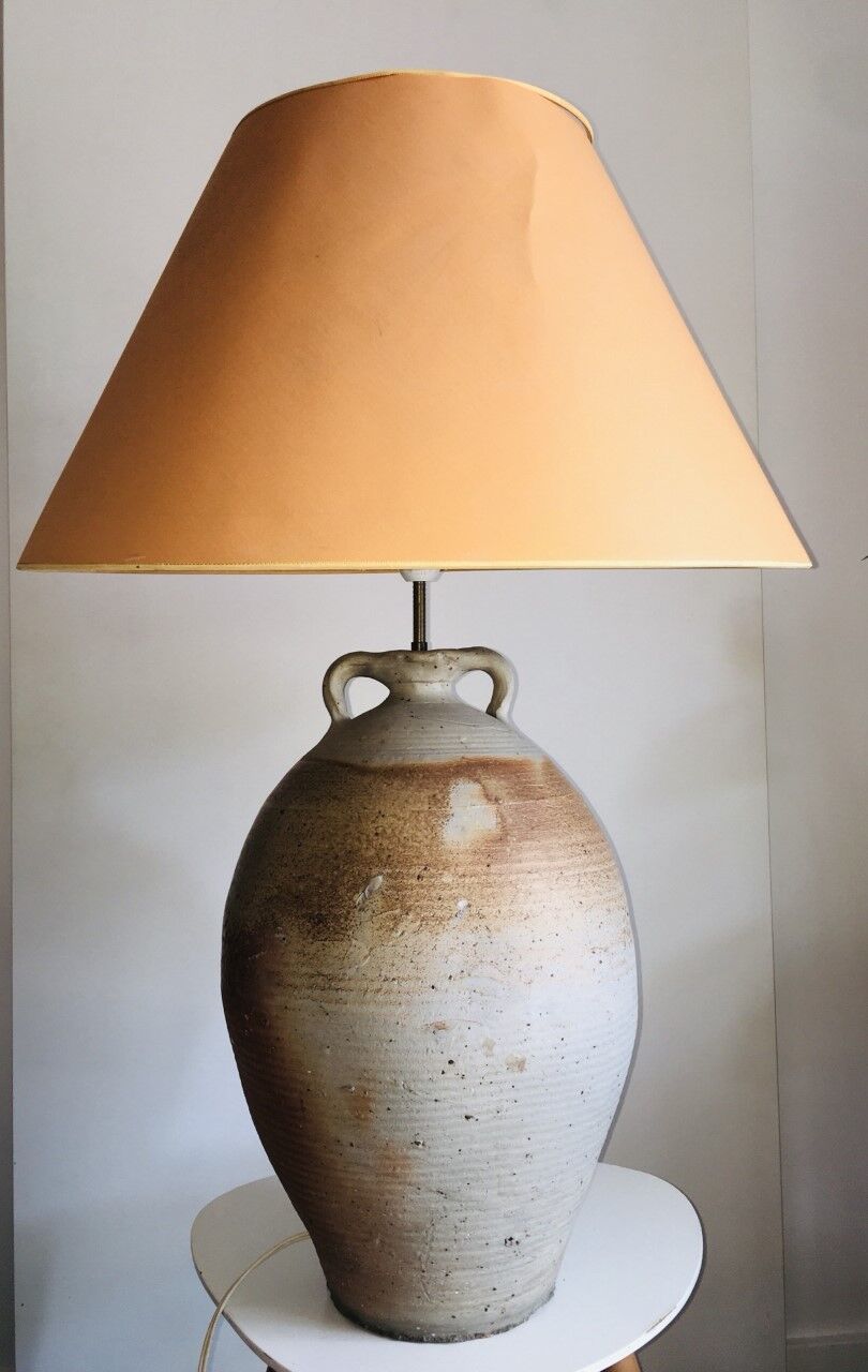 Antique pottery lamp foot